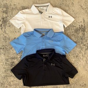 Under Armour Armor Polo Golf Shirts lot Boys Large L